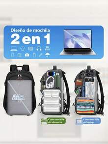 NEWHEY 17.3 Inch Laptop Backpack With USB Charging Port, Waterproof, For Work, Travel, Business, Students - Black - View 7