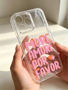 More Love, Soft Shell, Transparent Protective Case, Convenient And Practical, Brand New Fashion Creative Design Aesthetics, High-Quality Air Cushion Protective Case, Suitable For Men And Women, Compatible With Apple 17/17Pro/17Promax/16 Pro Max/17/15/14/13/12/11 - Transparent 6 - View 1