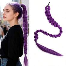 Hasbro 1tao 28 Inch Long Purple Braided Ponytail Wig, Clip-In Ponytail Extension, Easy To Wear, Ponytail Style, Suitable For Cosplay Costumes - Upgraded Version - View 7