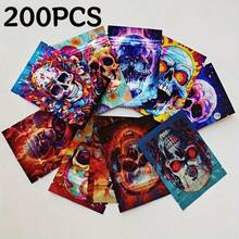 200pcs Holographic Resealable Mylar Bags, Odor-Proof Zipper Packaging Bags With Pattern Print, Suitable For Small Items - Mixed Color a - View 10