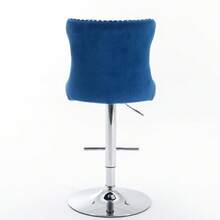 Barhocker - Blau + Samt + Schaumstoff - Übersicht 3