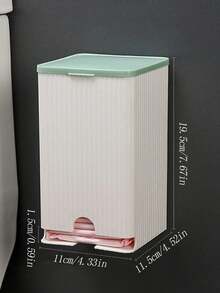 1pc Wall-Mounted Sanitary Napkin Storage Box, Suitable For Home Bathroom, Dust-Proof And Moisture-Proof, With Lid Design, Can Store Sanitary Napkins, Essential For Bathroom Decoration And Storage, Also Essential For School - Multicolor - View 4