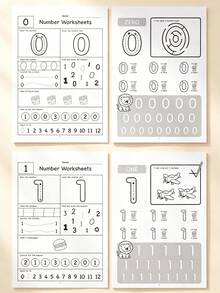 32-Page Digital Cognition Practice Book, School Teaching Tracing Book, Pen Control Training Tracing Book, Number Writing Calligraphy Notebook, School Stationery, Learning Supplies, Student Reward Coloring Book, Learning Math Numbers 0 To 112, Suitable For Preschool To Primary Transition Daily Handwriting Practice, Back To School Essential - Multicolor - View 10