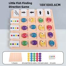Wooden Fish Color Direction Matching Puzzle, Kids Spatial Logic Observation Training Board Game, Preschool Early Educational Concentration Learning Toy - Multicolor - View 11