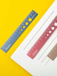 Customized Text Logo Aluminum Alloy Ruler Straight Ruler Student Stationery Gift 15cm Multi-Function Aluminum Alloy Straight Ruler Student Stationery Can Draw Wavy Lines Straight Ruler Learning Supplies Couples, Spouses, Colleagues, Friends, Elders, Students, Classmates, Teachers - Multicolor - View 7