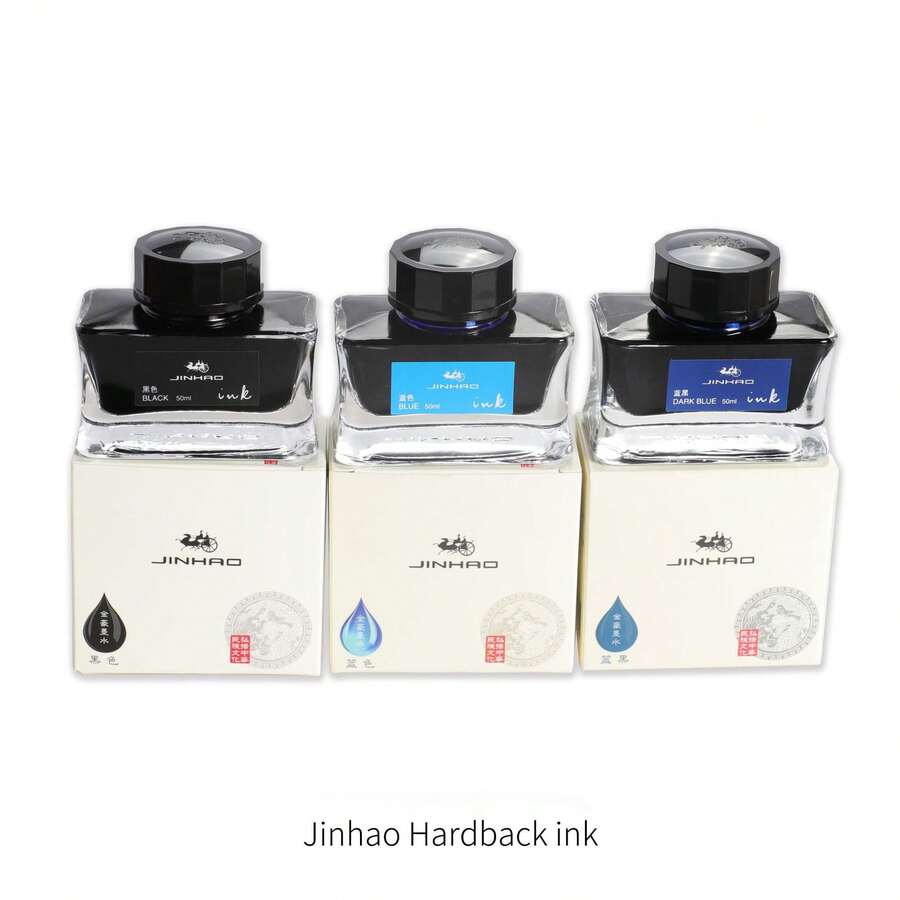 50ml Fountain Pen Ink Bottle, Smooth Writing Without Clogging, Glass Bottle Refillable Ink, Black/Blue/Blue-Black Optional
