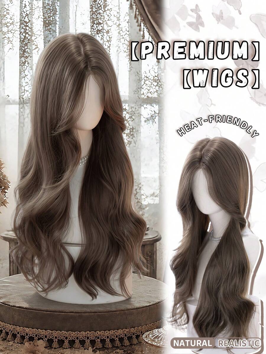 alicegarden 30 Inch Front Lace Wig, Natural Wavy Hair, Stunning Chocolate Brown, Middle Part Design, Suitable For Women's Daily, Party, Cosplay Use, Natural And Durable, Perfect As A Gift For Women, Halloween - Chocolate Brown - View 1