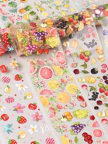 10 Rolls/Box Summer Theme Fruit Pattern Nail Art Transfer Stickers, Holographic Foil Nail Decals DIY Nail Supplies - Multicolor - View 8