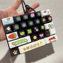 1 buah Gantungan Kunci Anak-anak Bentuk Keyboard 26 Tombol Kreatif untuk Meredakan Stres, Gantungan Tas, Mainan Siswa, Warna Acak - MultiWarna - View 2