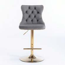 Barstools - Gray + Velvet + Foam - View 4