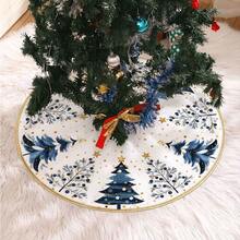 1 buah Alas Pohon Natal Bulat Berbagai Ukuran 60CM 90CM 120CM 150CM 180CM, Motif Pohon Natal, Bintang di Puncak Pohon, dan Kepingan Salju, Cocok untuk Acara Keluarga, Luar Ruangan, dan Dekorasi Natal di Halaman, Pohon Natal Tidak Termasuk, Hanya Alas Pohon - 1PC - View 1