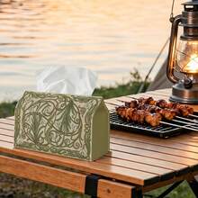 1pc Classic Art Nouveau Style Tissue Box, Floral Scroll Decorative Design, Perfect For Decorative Storage. Suitable For Kitchen, Living Room Or Car Home Decor - A Stylish Compact Tissue Dispenser, Ideal Gift - Multicolor - View 5