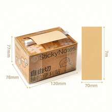 Free-Cut Pull-Out Sticky Notes, Kraft Paper Material Customizable Cut Label Notebook, Creative Convenient Cuttable Self-Adhesive Sticky Notes, 1 Roll Memo Paper Length 700CM, Office Label Paper Customizable Stick, Convenient Note Extension Sticker, Customizable Daily Diary Memo Paper - one-size - View 3