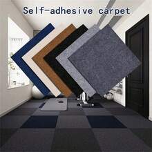 10pcs/Set Self-Adhesive Square Floor Carpet Tiles, Easy Tear & Easy Stick Non-Slip Floor Stickers, Aluminum Foil Backing, No Residue, Customizable Layout, Suitable For Bedroom, Living Room, Kitchen, Office - Solid Color - View 6