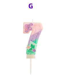 Music Symbol Pink, Green And Purple Multicolor Shiny Sequin, Musical Note Shaped Number Candles, Anniversary Candles, Souvenirs, Birthday, Holiday, Halloween, Party, Party Favors, Games, Party Candle Decorations And Supplies - Multicolor - View 20