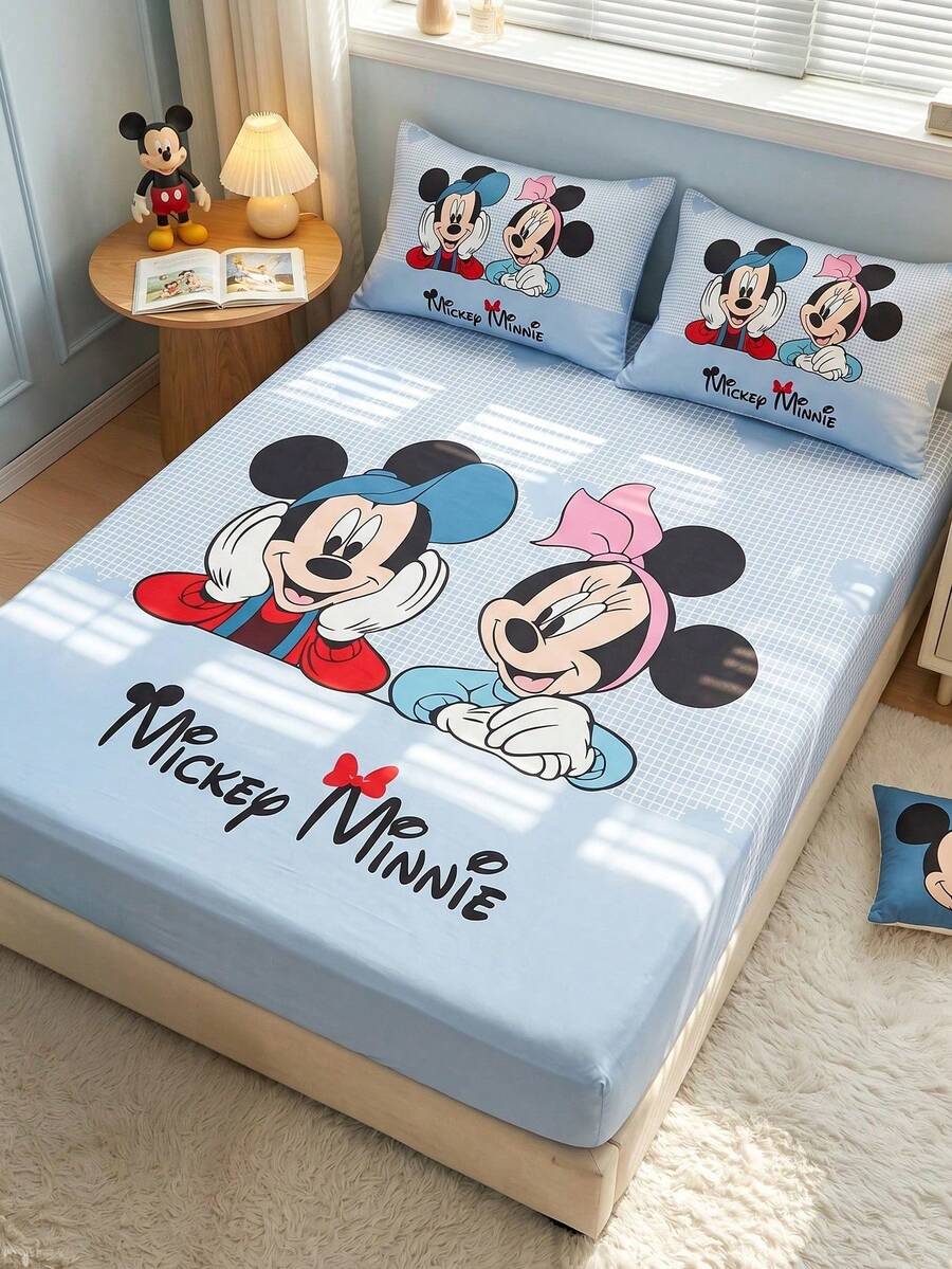 Disney 1件裝迪士尼卡通印花包床單床墊套，男孩秋季床上用品，床墊保護套，柔軟舒適溫馨透氣防皺，可機洗，Twin/Full/Queen/King尺寸，不含枕頭與枕套，臥室裝飾，聖誕禮物