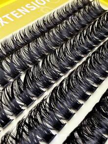 Hinarin 200pcs D Curl Single Cluster False Eyelashes 60D 8-26mm Exaggerated Long DIY Cluster Lashes Fluffy Dense Natural Look Long-Lasting Ultra-Light Reusable For Eyelash Extensions And Makeup - D - View 6