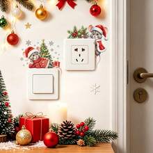 1PC 4 Styles Optional Waterproof Self‑Adhesive PVC Switch Decal, Cute Santa Mouse Christmas Tree Holiday Pattern, Removable Decorative Wall Socket Sticker, Home Wall Decor For Indoor House Christmas Winter Decoration - 1PC - View 3