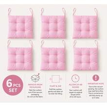 Made In Turkey, Available In 4-Piece And 6-Piece Sets, Polyester Chair Cushions, Soft, Machine Washable And Durable, Suitable For Daily Use, 40*40cm, Fits Dining Room, Kitchen, Garden, Office And Cafe Chairs - Pink - View 1