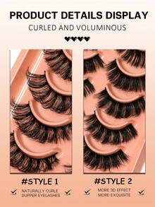 20 Pasang Bulu Mata Palsu Tebal dan Bervolume, Bulu Mata Palsu Keriting dan Tipis, Bulu Mata Strip Penuh, Bulu Mata Imitasi Mink Tampilan Alami, Bulu Mata Dramatis 3D, Bulu Mata Cat Eye Lembut Multi-Lapisan untuk Kerja Sehari-hari & Pesta, Festival, dan Riasan Pertunjukan - View 4