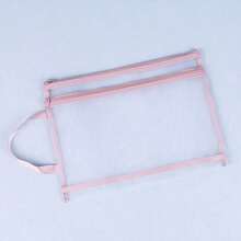 1pc A4 Size Double Layer Mesh Zipper Storage Bag, Made Of Breathable Transparent Nylon Material, Equipped With Sturdy Zipper And Handle, Suitable For Stationery, Paper, Books, Craft Materials, Equipment And Snacks - Color-Coded Classification For Easy Organization - Multicolor - View 14