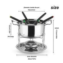 1pc Chocolate Melting Pot, Ice Cream Cheese Fondue Pot, Mini Hot Pot, Deep Fryer, Milk Pot, Stainless Steel Tableware, Home Style, Easy To Use Cheese Pot - View 4