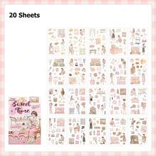20 Sheets/80 Sheets PET Sticker Book With Cute Decals For Journaling Scrapbooking Hand Account Craft DIY Decorative Sticker - Stickers - View 12