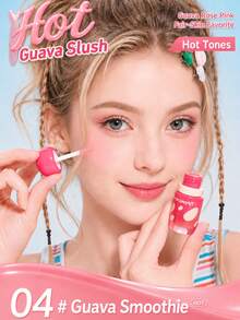 ROCK SWEET Liquid Blush Highlighter Contour 3-In-1 Multi-Function Cream, Vibrant Color Enhancing Radiance - 04# (Guava) - View 3