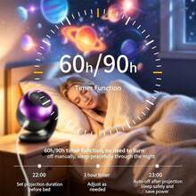 Proyector de Luz Nocturna de Noche Estrellada de la Galaxia, Nuevo 2 en 1 Portátil 2026, Incluye 24 Diapositivas de Proyección, Luz Nocturna LED con Control de Brillo Ajustable 360° - Multicolor - Ver 3