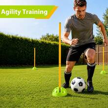 Shoze 5‑Piece Agility Training Kit, Removable Splicable Slalom Equipment For Speed Footwork And Lateral Drills, Portable Gear For Football, Rugby, Baseball And Various Team Sports - Green - View 3