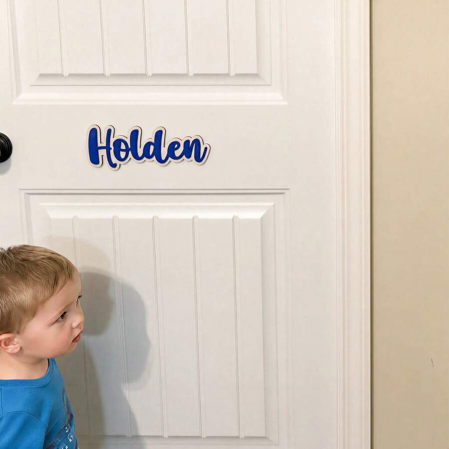 1pc Personalized Custom 26 Letters Acrylic Name Sign, Indoor Decor Nameplate Personalized Baby Room Decoration - Custom Acrylic Double Layer Name Sign, Children's Room Laser Cut Double Layer - Multicolor - View 1
