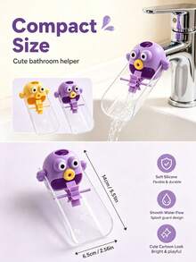 1pc Cartoon Fish Shaped Faucet Extender, Silicone Splash Guard, Dual Interface Design, U-Shaped Anti-Splash, Bathroom Accessory - Multicolor - View 11