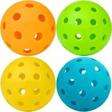 3 quả bóng Pickleball 40 lỗ cho thể thao ngoài trời, bền, nảy cao, hiệu ứng thị giác tốt - trắng - Xem 4