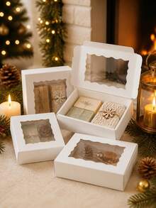 Square Box With Lid, White Gift Box With Weddings,Reusable, Parties, Valentine's Day,Birthday, Graduation Season Gift, Packaging Kitchen Supplies,Supermarket Restaurant Packaging Box - Multicolor - View 4