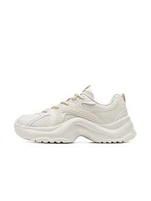 XTEP Women's Thick-Soled Platform Dad Shoes Lightweight Versatile Casual Sneakers - White Gray - View 1