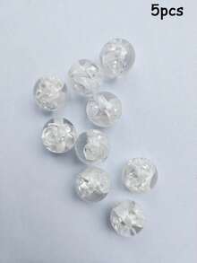 5pcs 16mm Glow-In-The-Dark Rose Resin Beads, Round Beads With Straight Holes, DIY Crafts, Jewelry Making, Phone Straps, Bracelets, Hair Accessories - Glow-in-the-dark Rose Beads - View 9