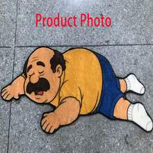1pc Funny Cartoon Sleeping Man Shaped Rug, Humorous Nap Uncle Creative Floor Mat, Soft Plush Decorative Carpet, Suitable For Bedroom Living Room Dormitory Indoor Use, Fun Housewarming Birthday Gift Room Decor Home Decoration - Multicolor - View 2