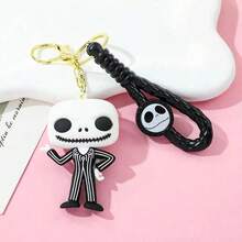 DOBBLE 1pc  Keychains, Jack & Sally Skull Pendants, Halloween Movie Accessories, Backpack Charms, Key Holder Gifts - Multicolor - View 6