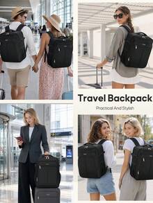 NEWHEY Ryanair 機艙登機包 40x30x20 座下隨身行李包 多口袋旅行筆電後背包 - 黑色 - 查看 7