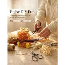 In Stock-Ships Immediately. DIY Dried Flower Set, Bulk Dried Flowers Bouquet, Dried Flower Vase Arrangement, Autumn Decoration, Dried Flowers With Stems. Fall - Orange - View 5