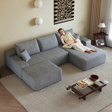 270cm Grey Modular Chaise Lounge - No Assembly Required - 灰色四座 - 查看 2