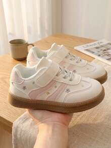Sepatu Sneakers Slip-On Unisex Anak-Anak dengan Perekat Velcro, Sepatu Serbaguna untuk Kembali ke Sekolah, Cocok untuk Semua Musim dan Aktivitas Luar Ruangan - Berwarna merah muda - View 3