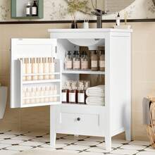 Bathroom Vanity Unit White 51x46x85cm - Modern Design - White - View 7