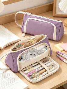 Handheld Pencil Case, Large Capacity Pencil Bag, Stationery Bag, Pencil Box, Multi-Functional Pencil Case, Makeup Storage Bag, Desk Organizer, School Supplies, Office Supplies, Multi-Functional Storage Bag - Multicolor - View 8