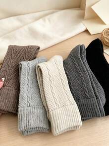1/5 Pairs Thickened Warm Socks, Vintage Oil Stripe Pattern Tube Socks, Suitable For Sports, Home, Leisure And Commuting - Multicolor - View 3