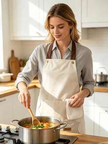 Women's Waterproof Oil-Proof Apron, Cute Fashionable Bib Apron For Kitchen Cooking, Adult Workwear, Suitable For Hair Salon, Cooking, With Pockets - Apron - View 5