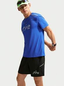 Nike Men's Letter Print Casual Sports Shorts For Daily Wear - Black - View 4