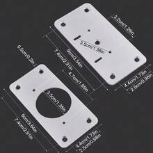 2 Sets Rectangular Hinge Repair Plates, Furniture Drawer Cabinet Repair Fixing Plates, Kitchen Cabinet Door Hinge Installation Kit Home Tools - Silver - View 3