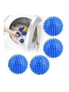 Laundry Dryer Balls 4 Pcs 6 Cm, Reusable PVC Washing Balls For Softer Fabrics, Lint Collecting Laundry Balls That Help Reduce Tangling And Improve Airflow For Clothing, Towels, Blankets And Everyday Machine Washing - A - View 1