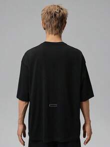 Jordan Men's AS FLT ES 96 OS PCH SS CRW Short Sleeve T-Shirt Knit Collarless Short TIO0035-010 - Black - View 2
